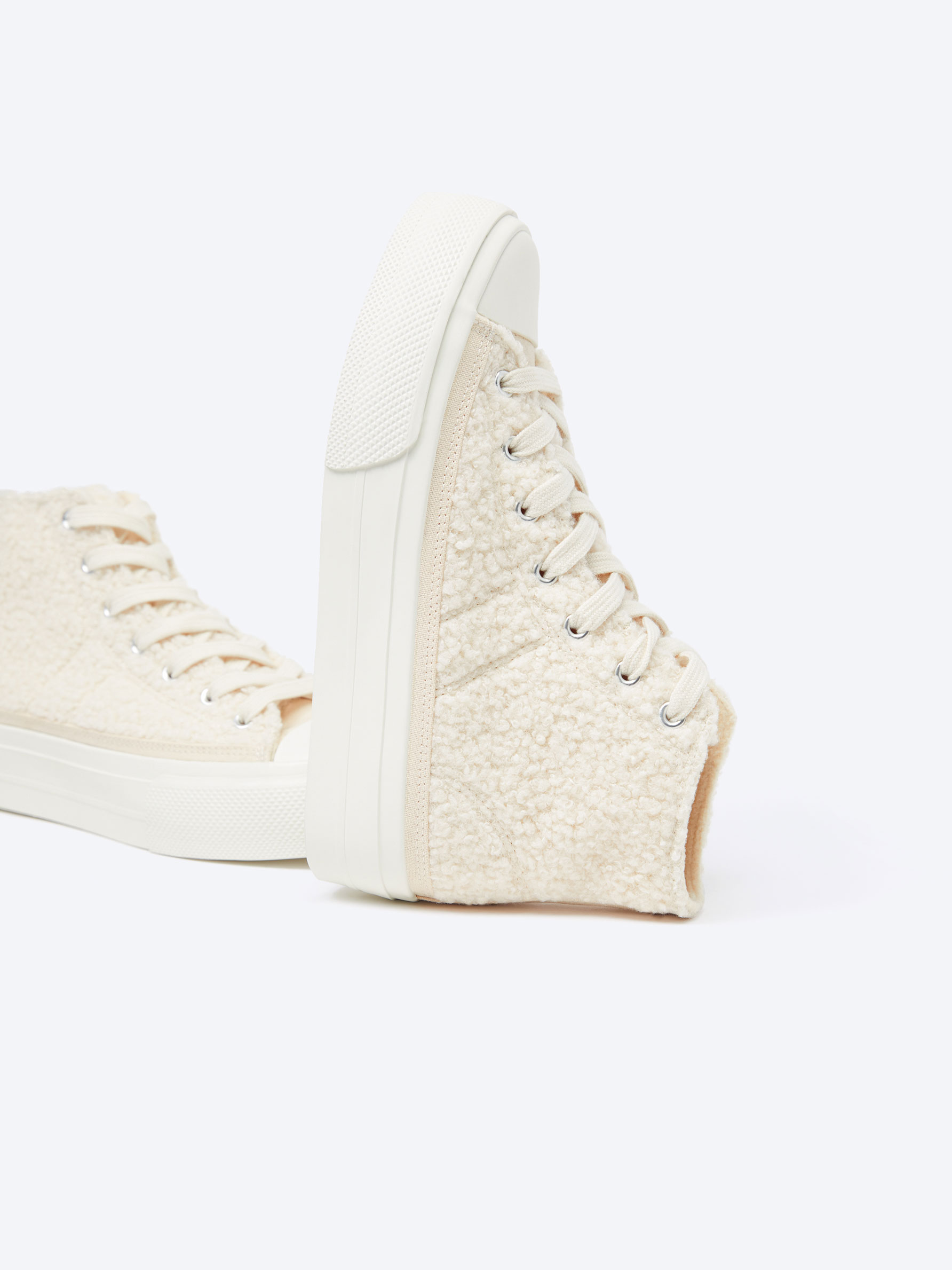 Fur high top sneakers clearance