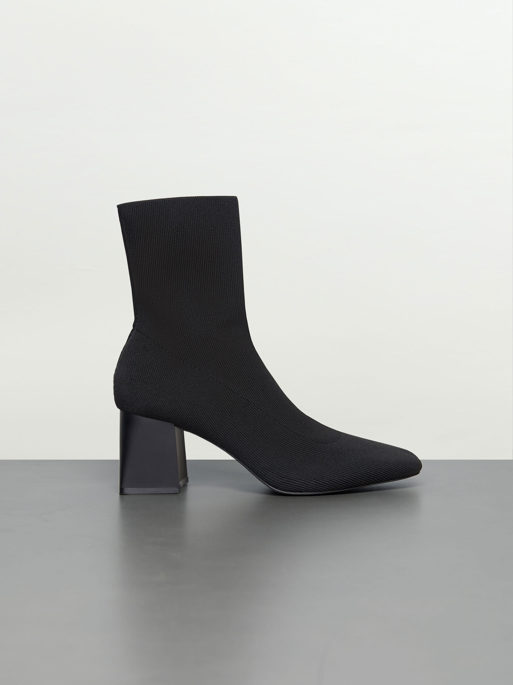 High heel sock style ankle boots