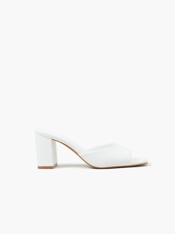 white slip heels