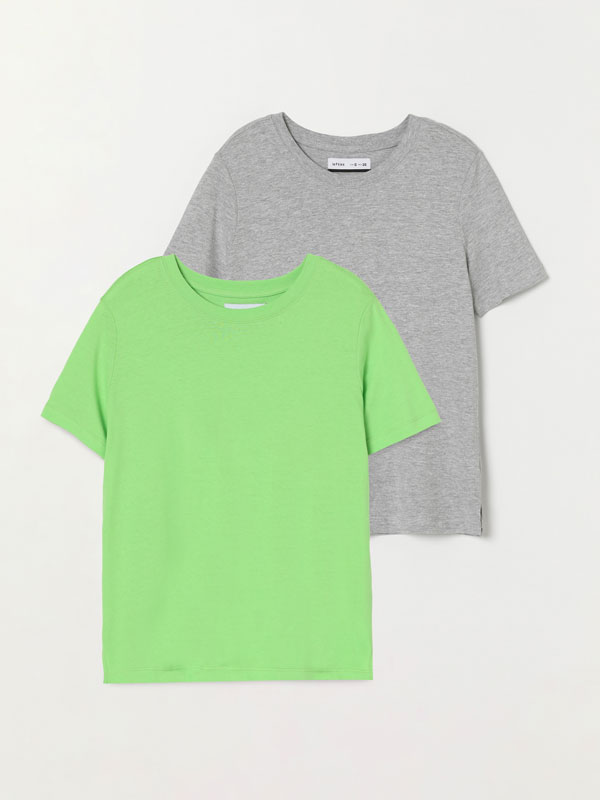 Pack de 2 t-shirts básicas com decote redondo