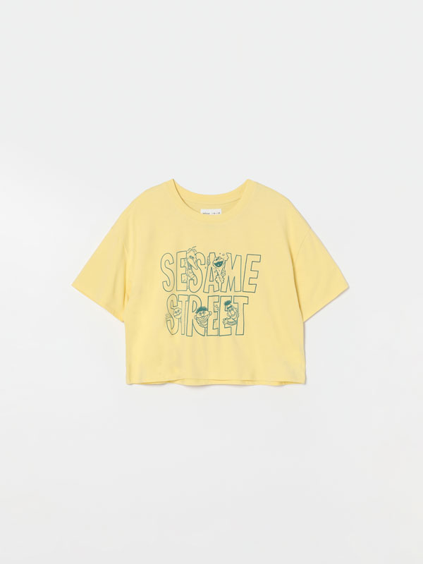 Printed cropped Sesame Street © CPLG T-shirt