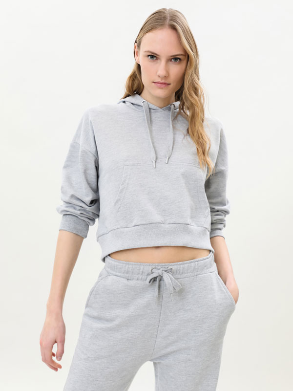 aritzia tna cropped moletom com capuz