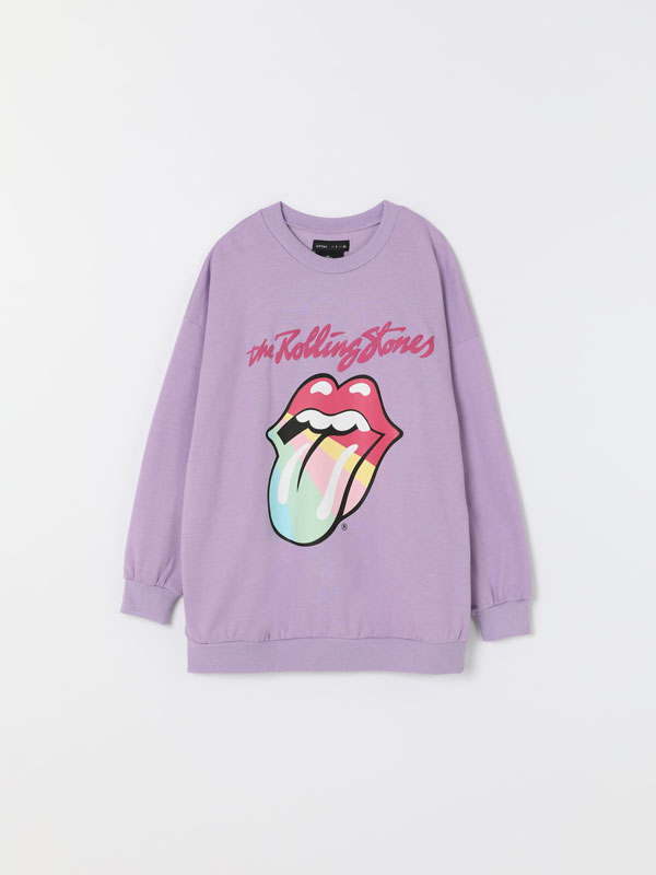 pink rolling stones sweatshirt