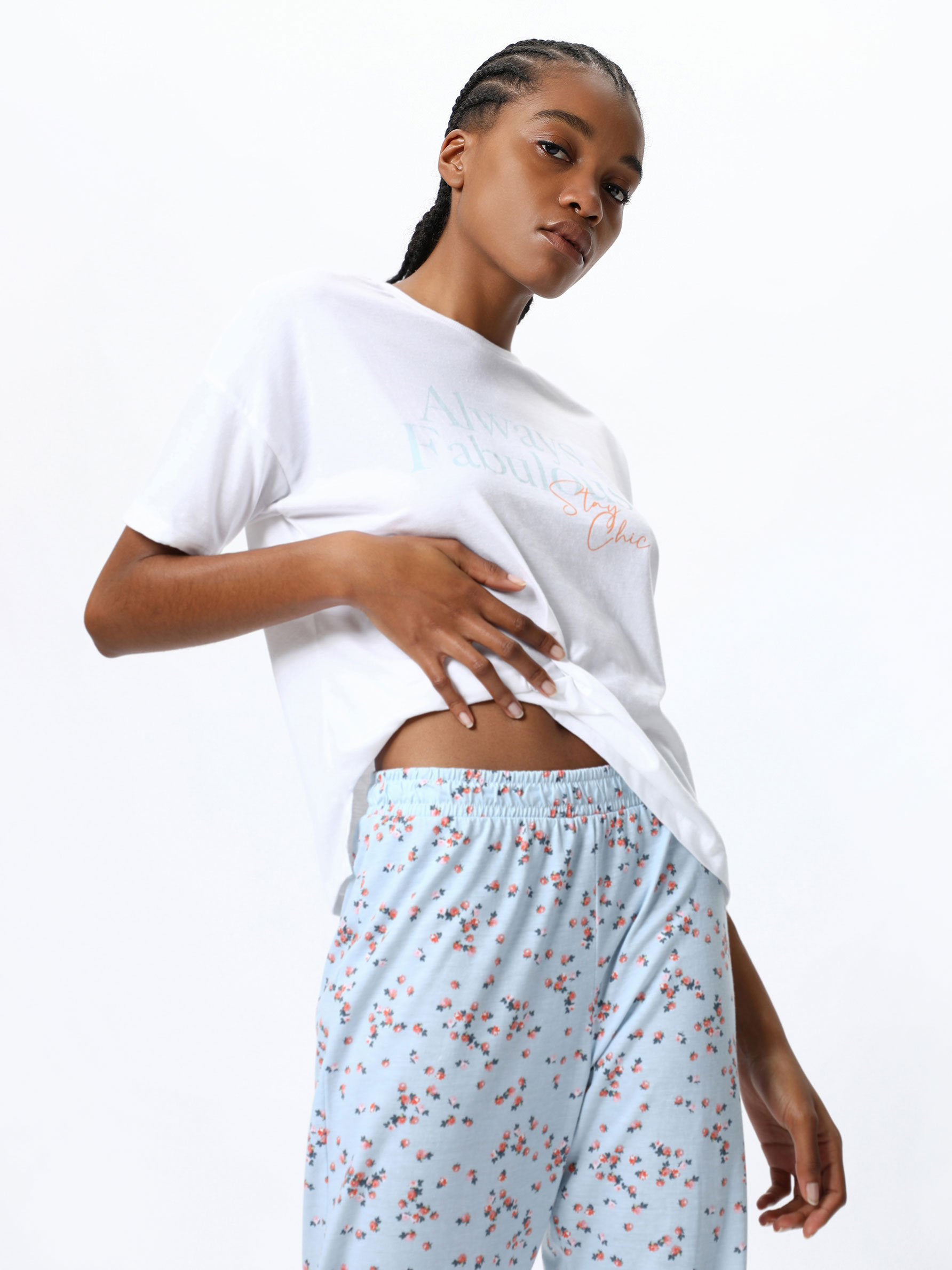 Conjunto de pijama estampado - PIJAMAS - TODA LA COLECCIÓN - MUJER - |  Lefties ESPAÑA