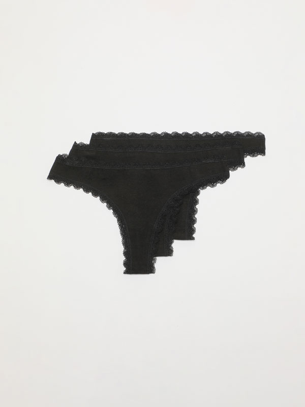 3-Pack of Brazilian lace briefs