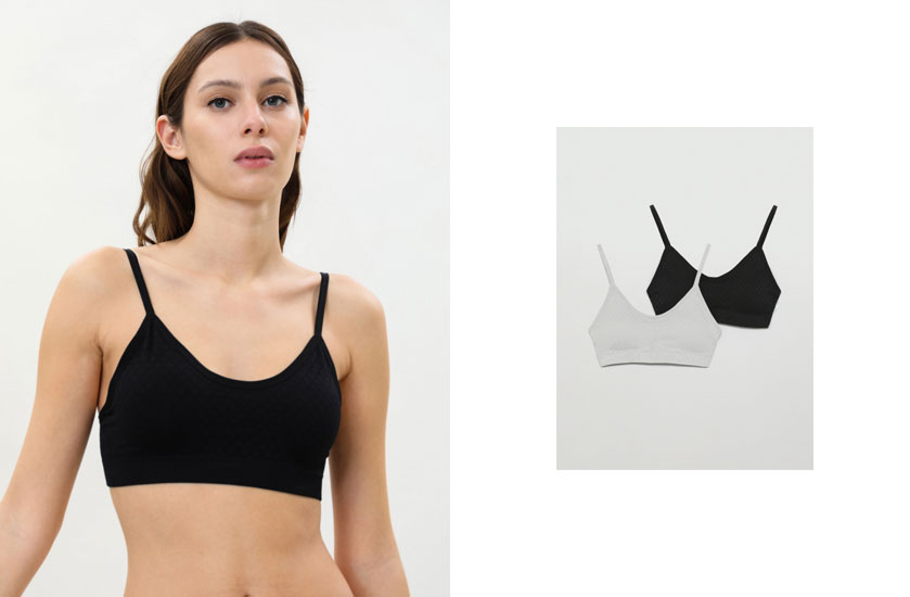 Pack de dos tops interiores en tejido elástico