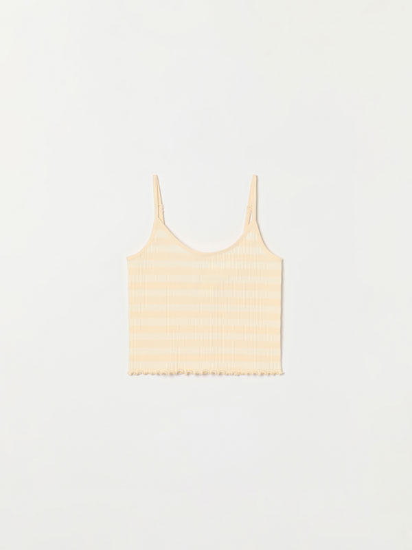 Strappy seamless ribbed top