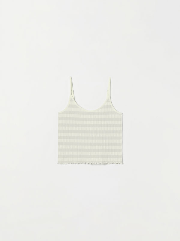 Strappy seamless ribbed top