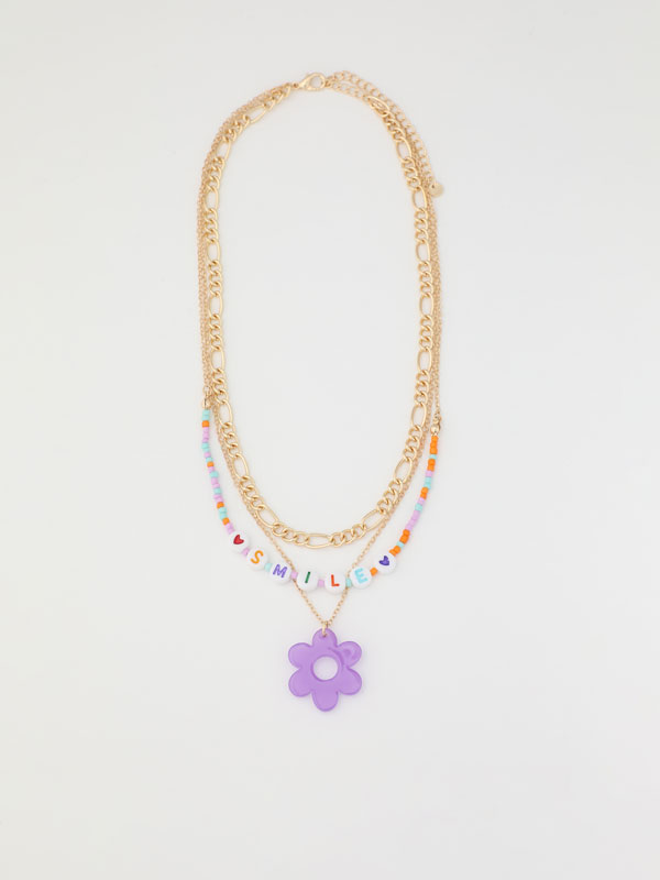 3-pack of floral bead necklaces