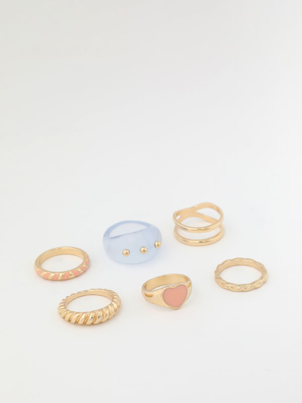 Pack of 6 assorted rings - NEW IN - WOMAN - | Lefties Oman