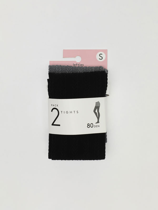 2-pack of patterned tights