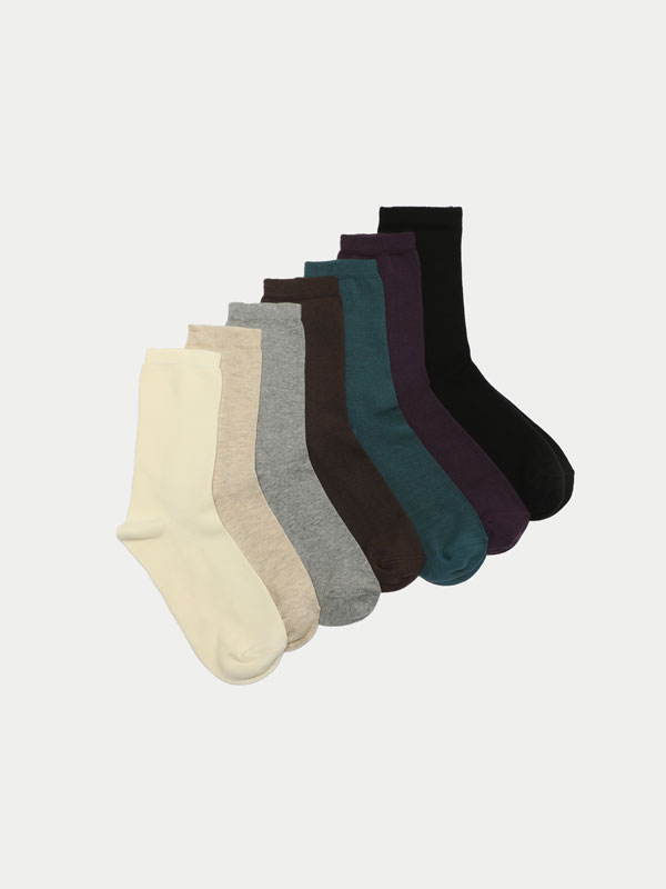 Pack de 7 pares de meias compridas básicas