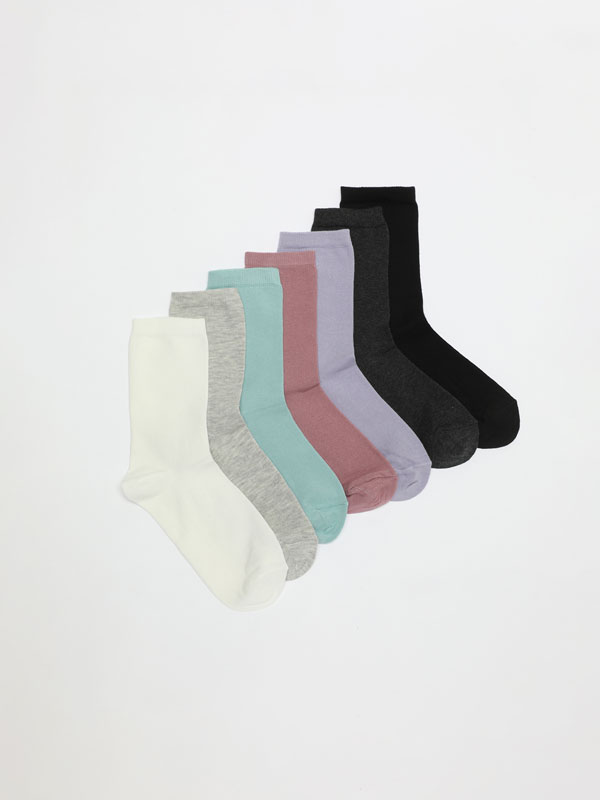 Pack de 7 pares de meias compridas básicas