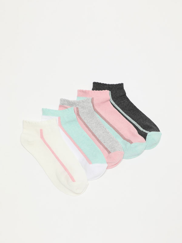 Pack of 5 pairs of assorted ankle socks