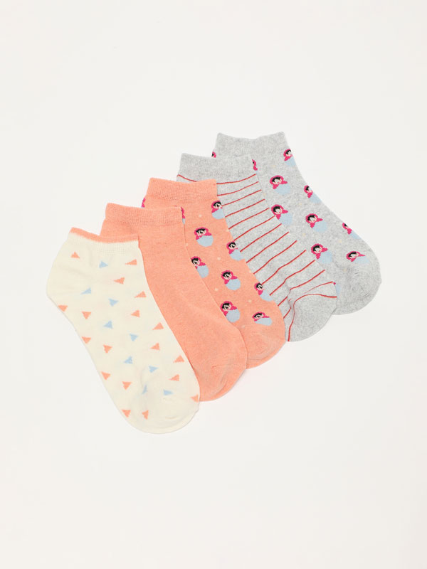 Pack de 5 pares de calcetíns nocelleiros combinados