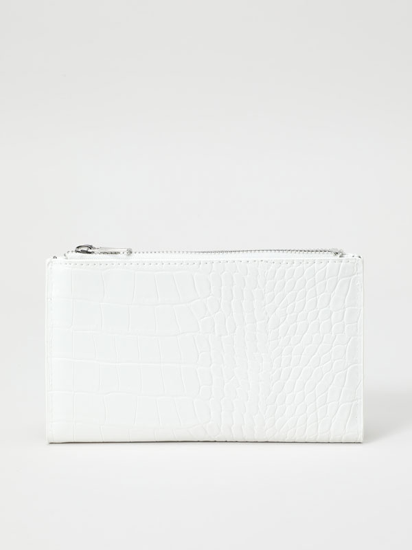 Embossed faux leather wallet
