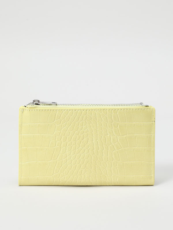 Embossed faux leather wallet