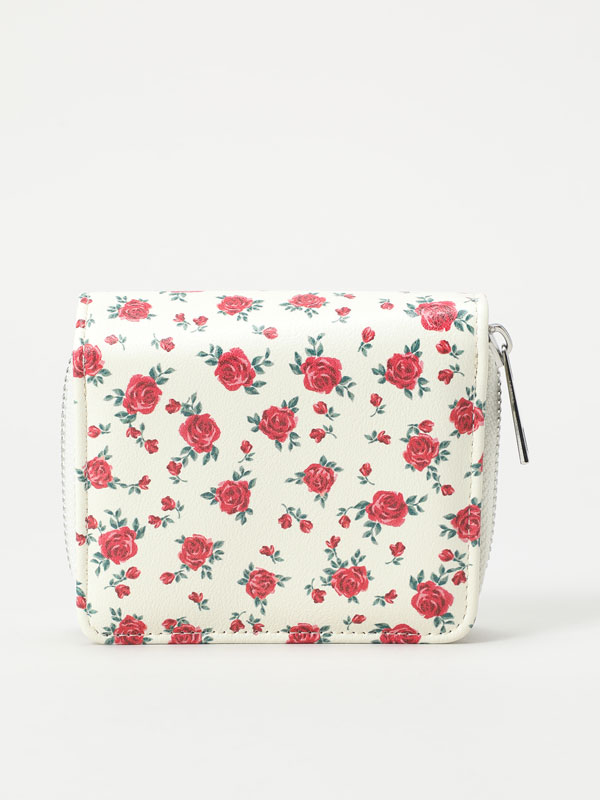 Square floral-print purse