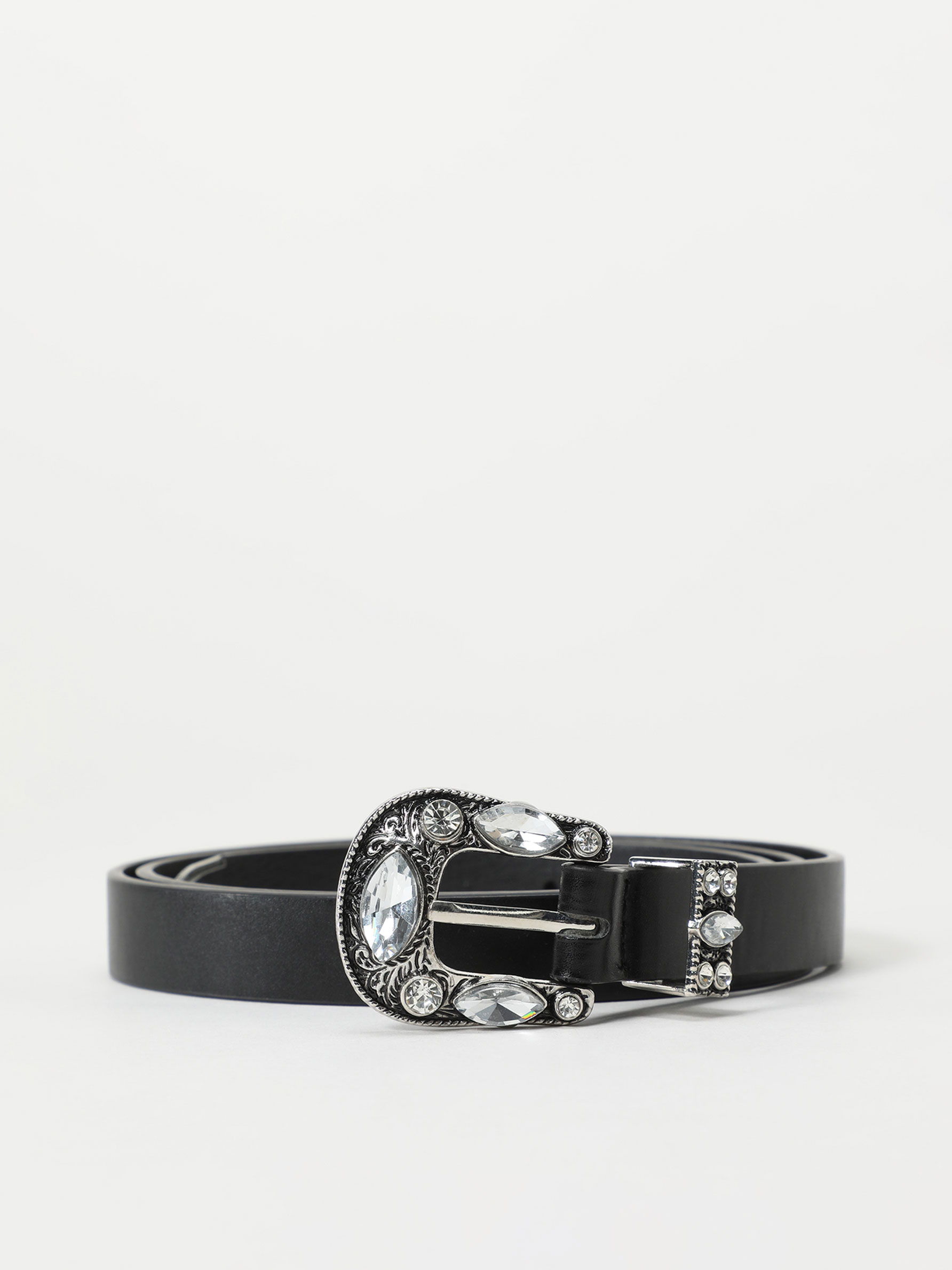 Belt with rhinestone buckle 