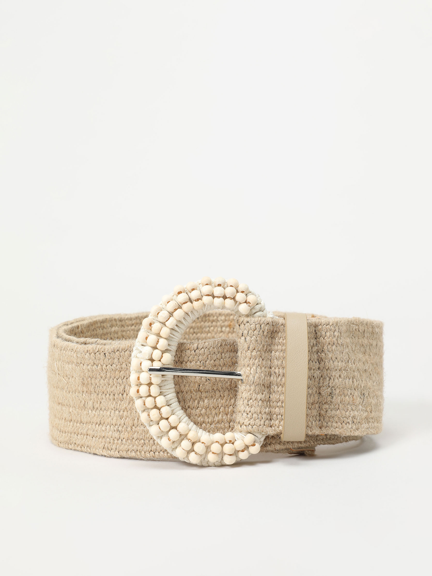 Raffia-effect stretch belt 