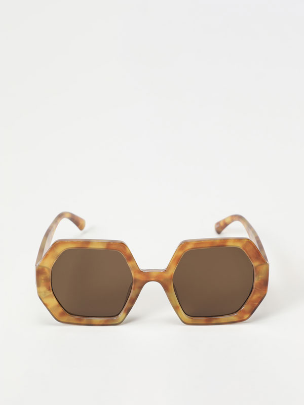 Large hexagonal sunglasses