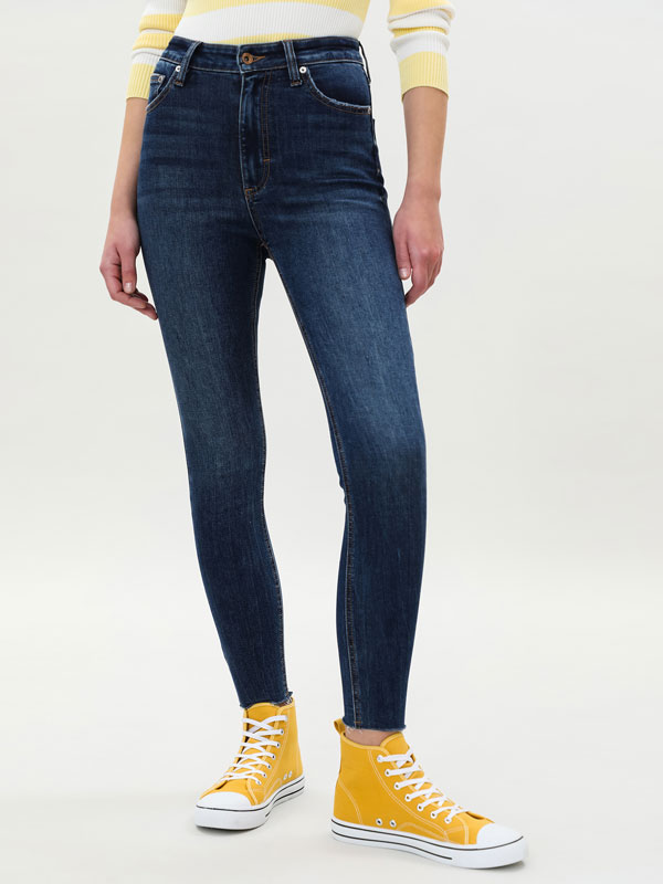 Tejanos con agujeros rasgados verano de las mujeres Skinny Denim Pantalones  sólido alto cintura cadera Hop elástico elegante Harajuku  bolsillos|Pantalones vaqueros| - AliExpress