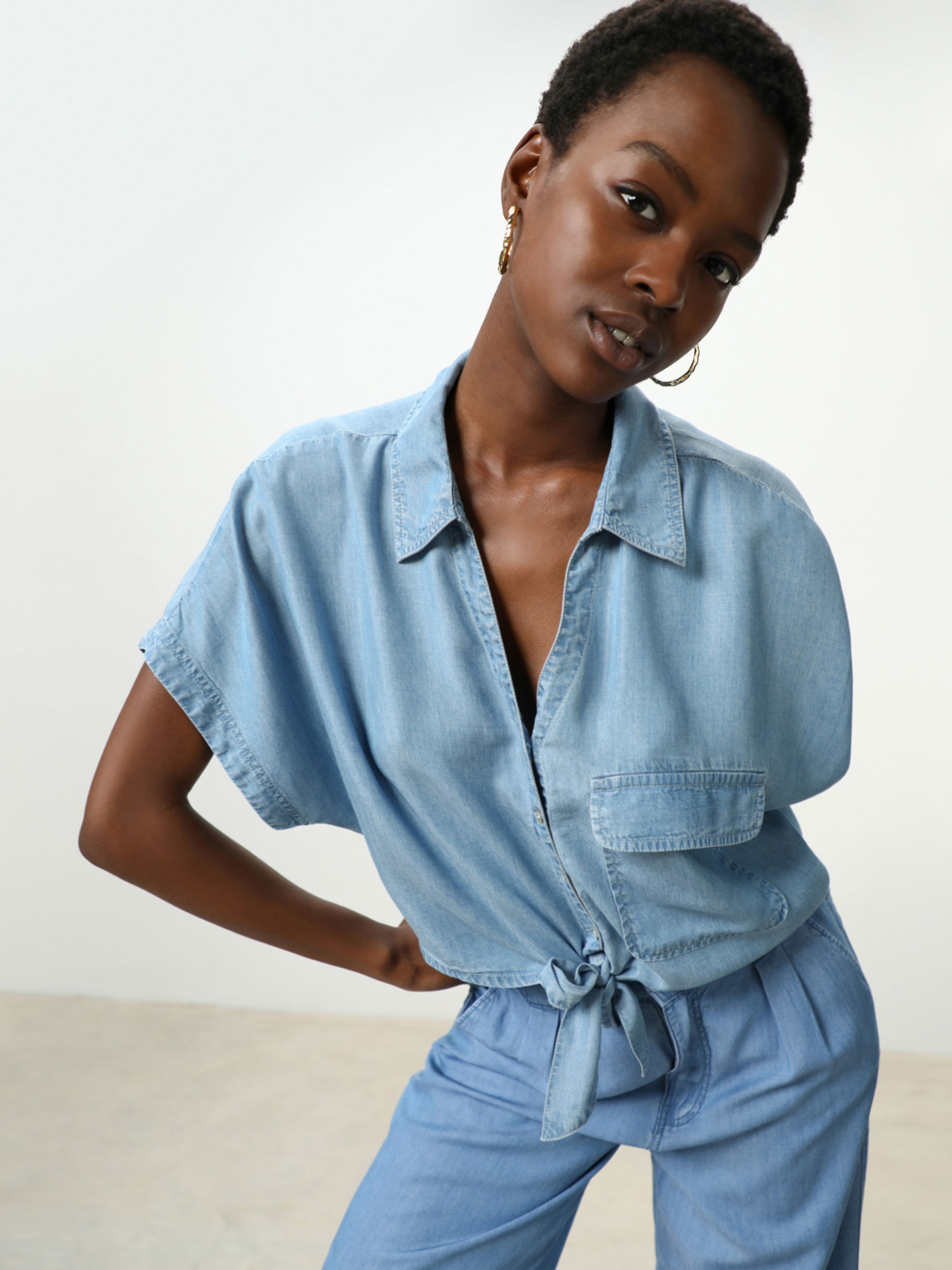 Lightweight denim culottes - High-waist 
