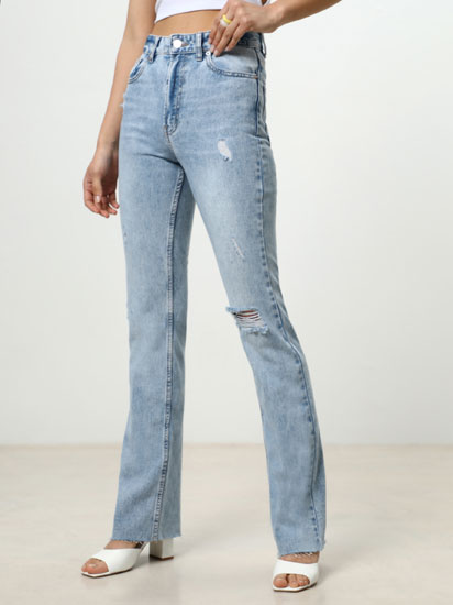 Jeans Recto Tiro Medio Mujer-Azul | CMR Chile - EL004FA1IRLMTLACL