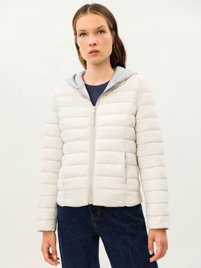 cream lightweight padded jacket