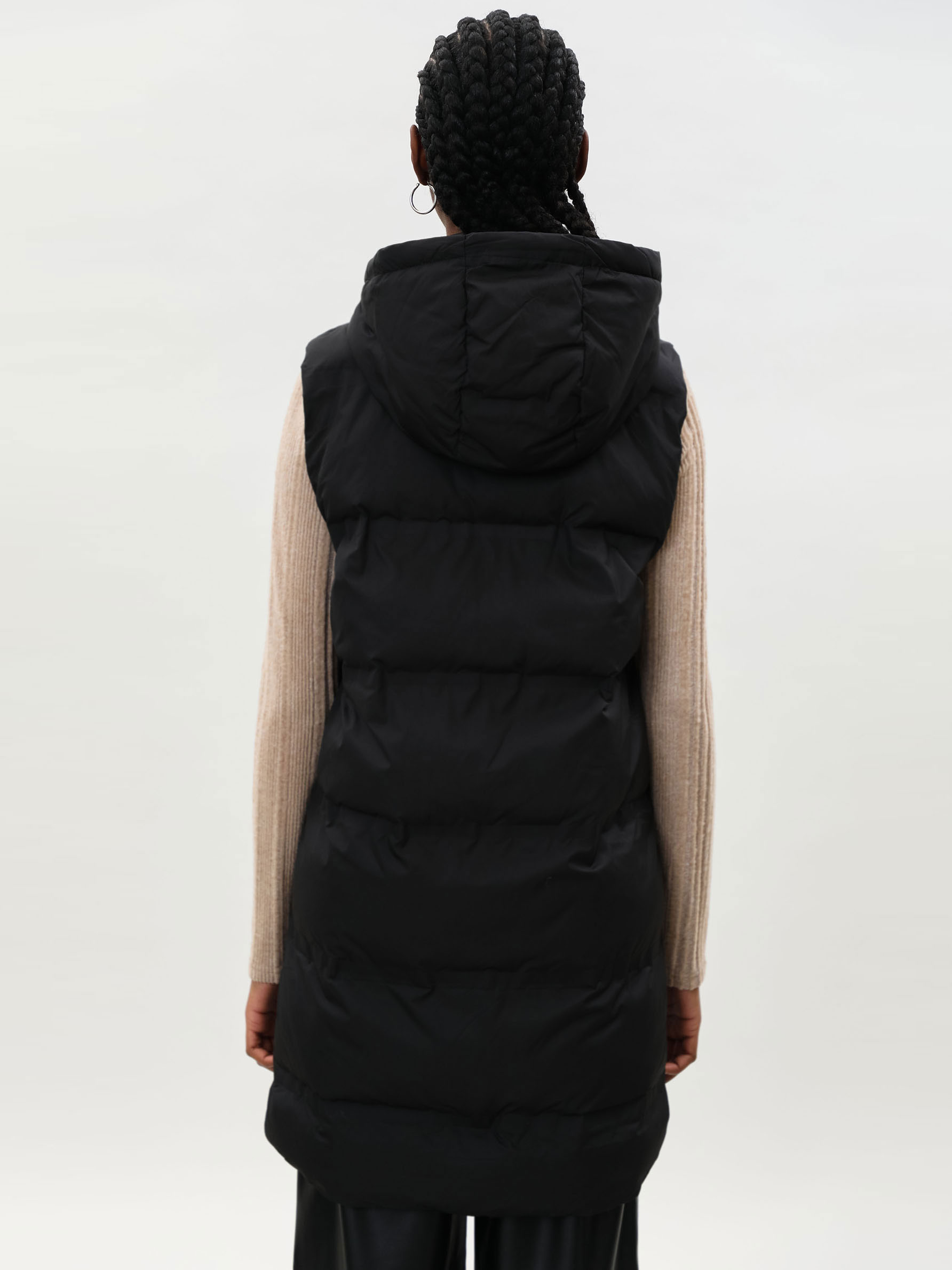 puffer gilet with hood