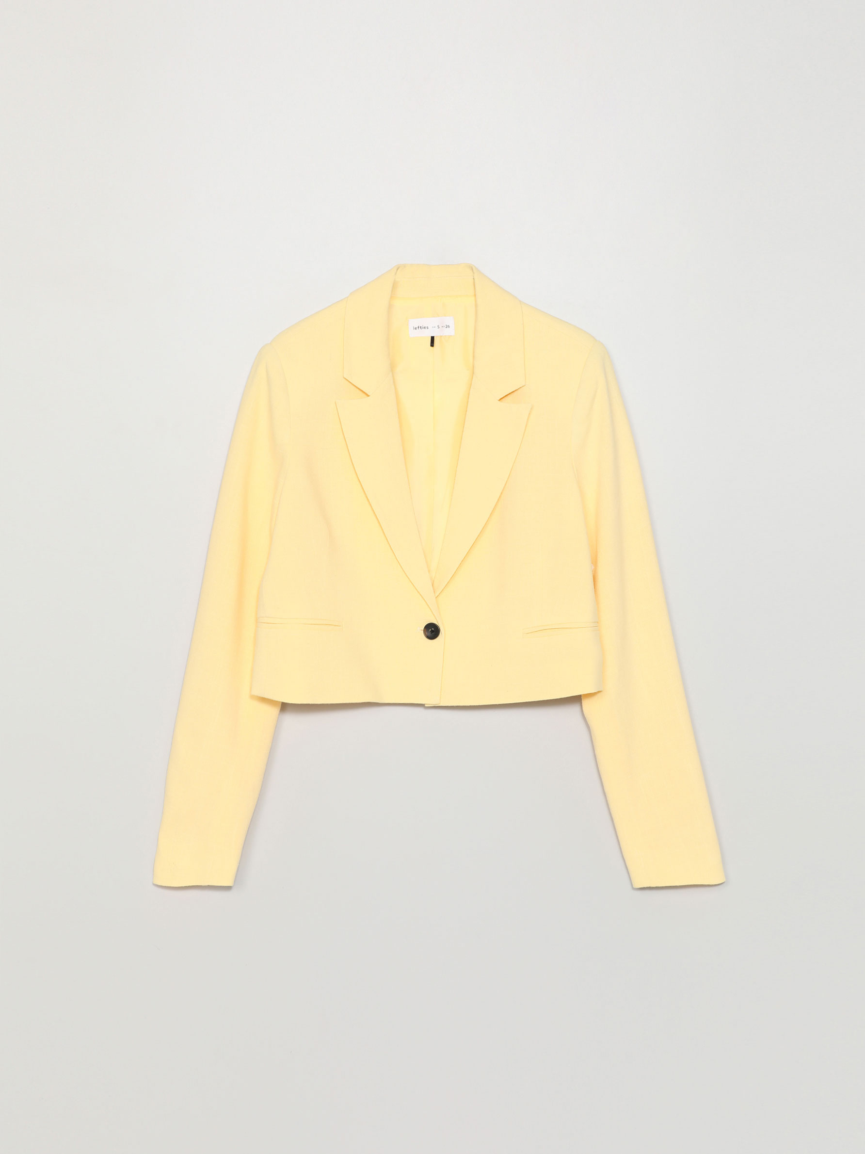 zara yellow cropped blazer