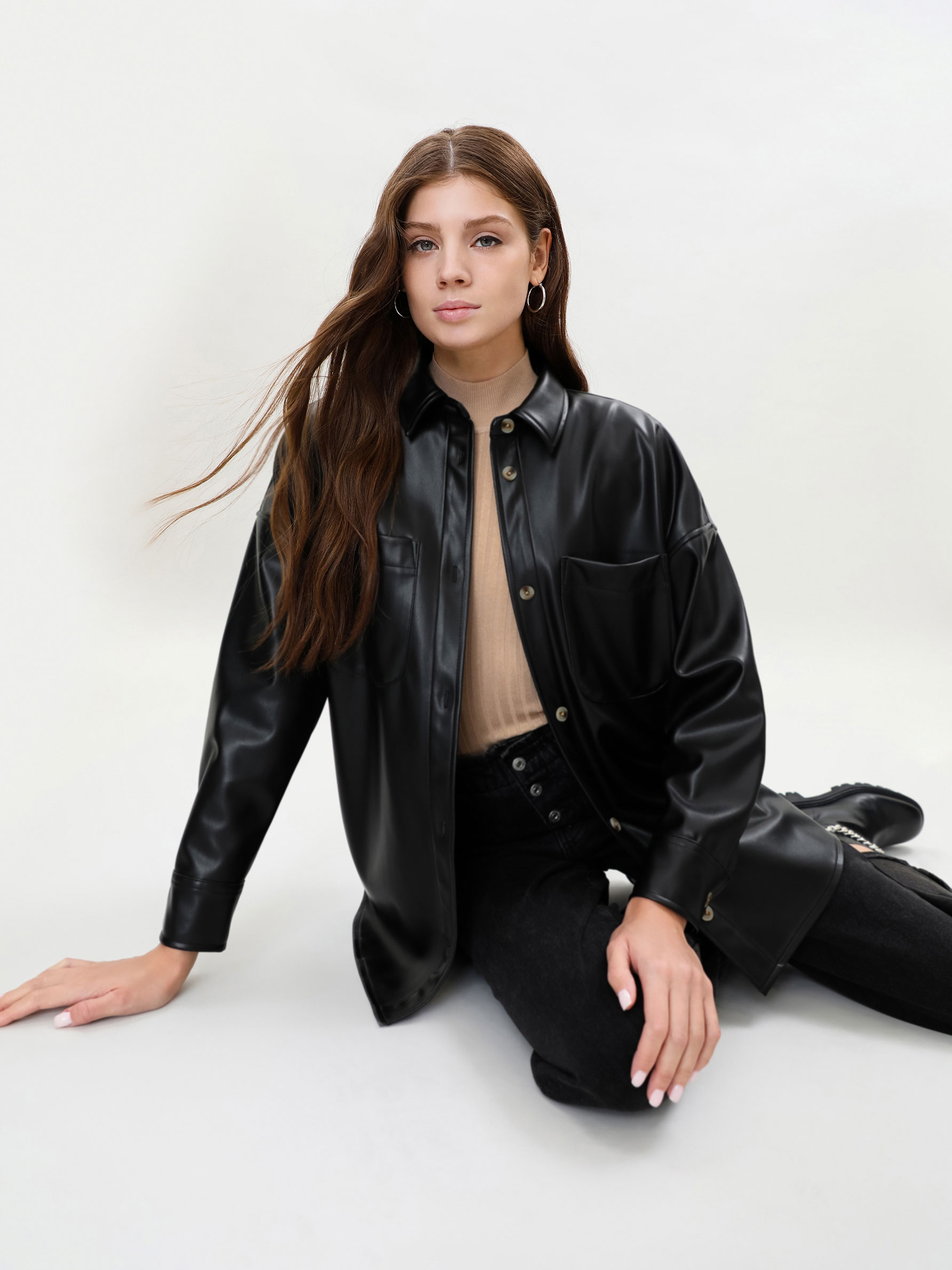sobrecamisa piel mujer