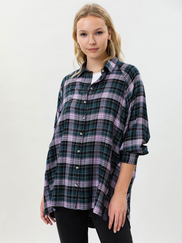 Oversized check shirt - Long Sleeve 