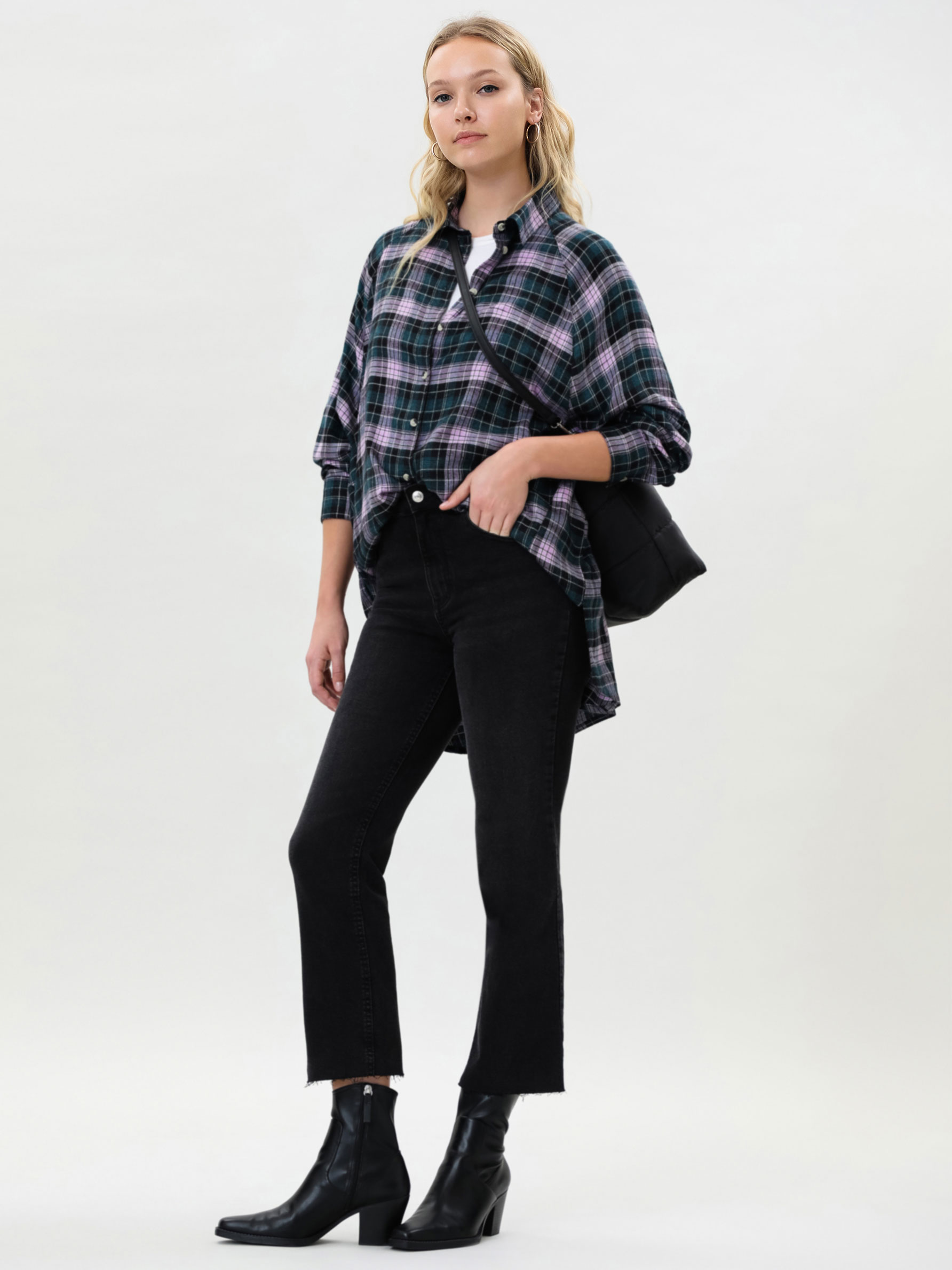 oversized checked shirt zara