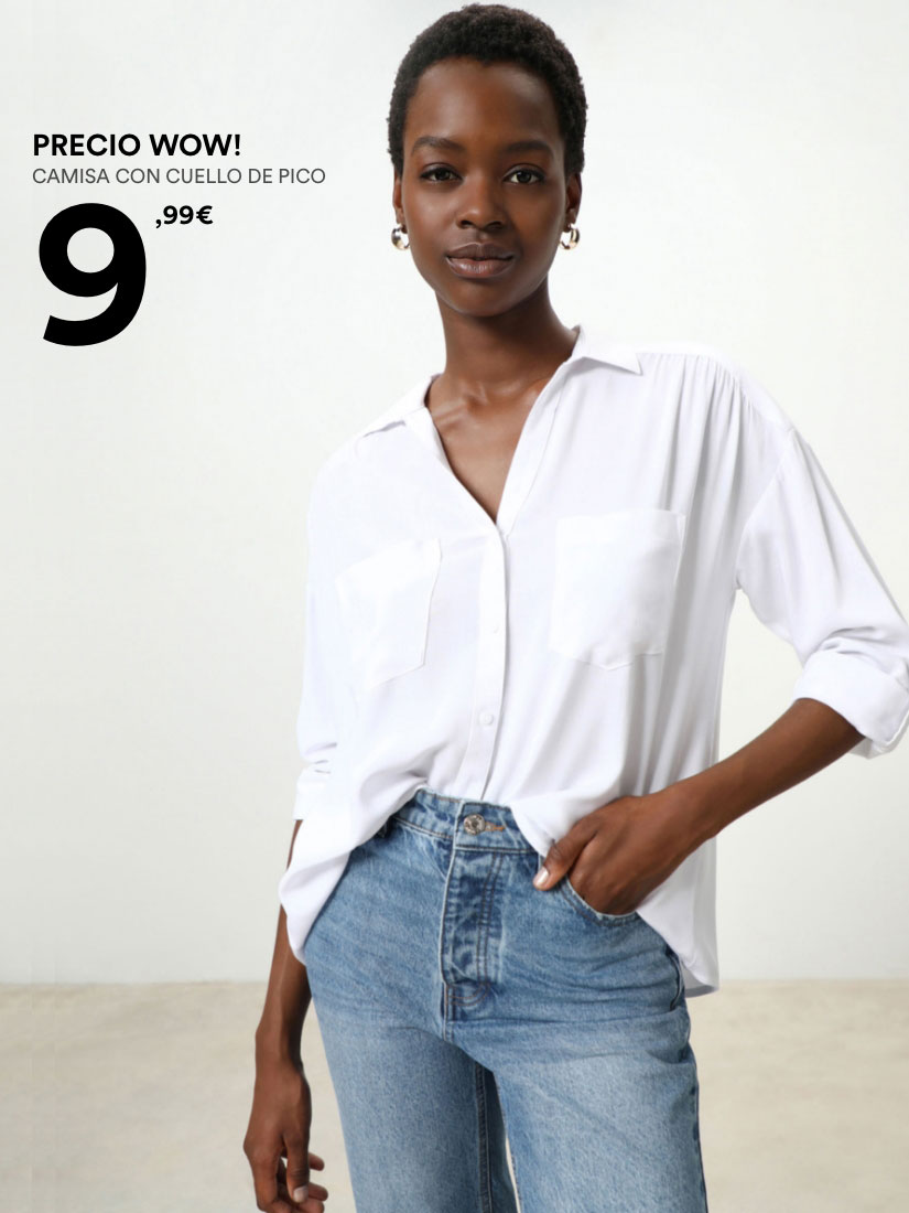 blusa blanca de cuello