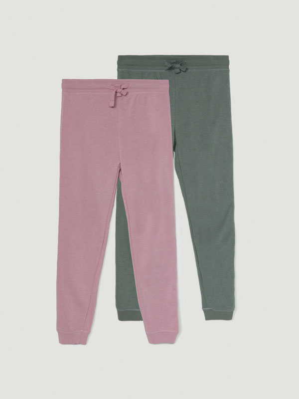 Pack of 2 pairs of basic tracksuits bottoms