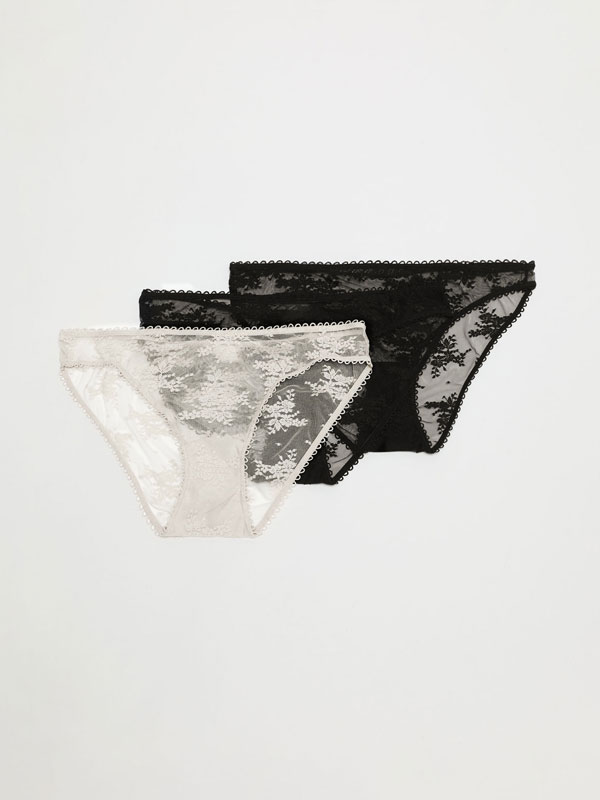Pack of 3 classic lace briefs