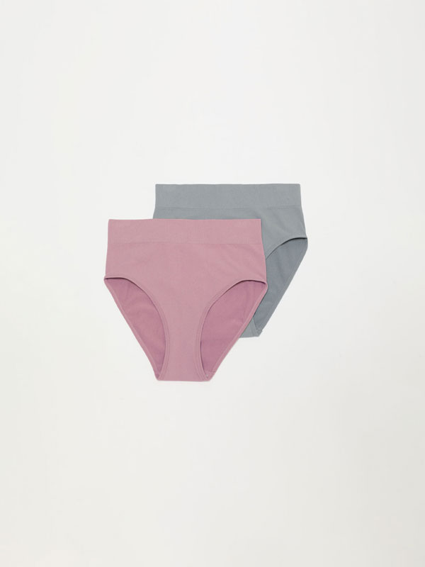 Pack of 2 of seamless high briefs