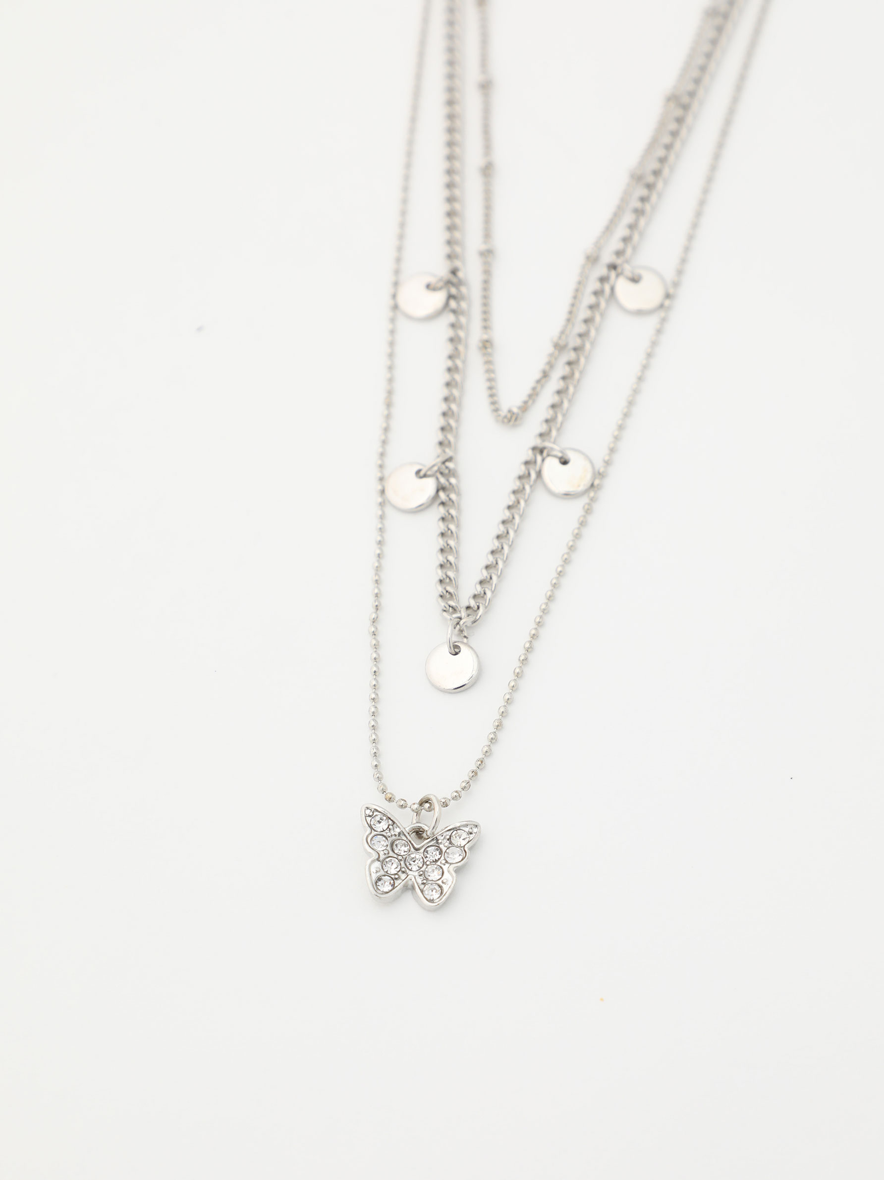 Multi-strand butterfly necklace 