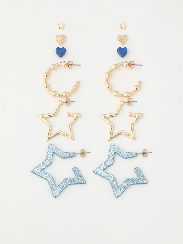 6-pack of star earrings