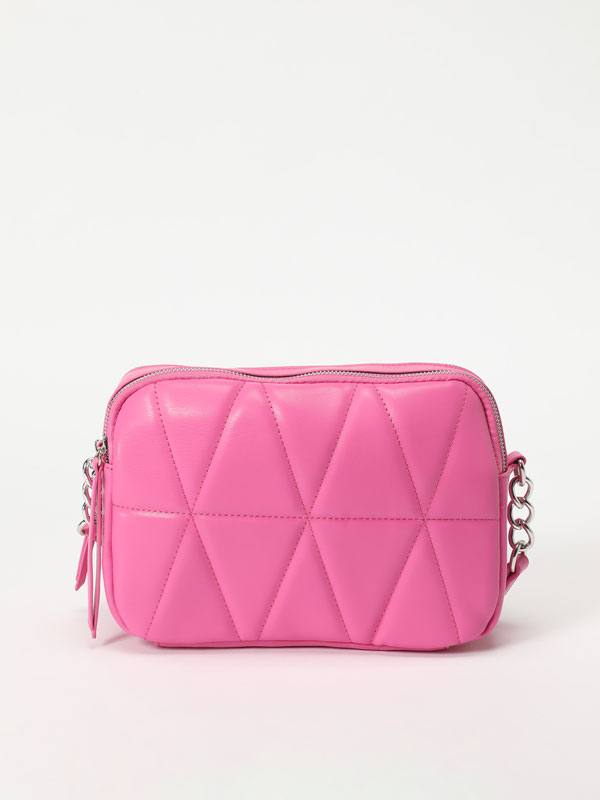 Faux leather quilted bag