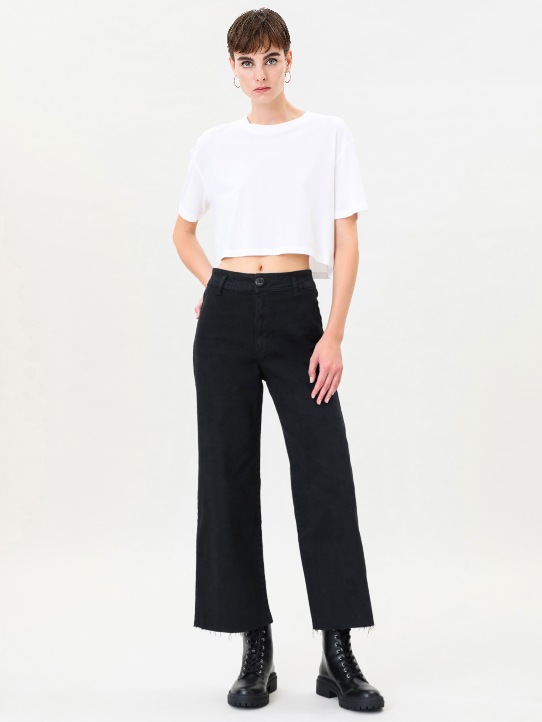 Denim culottes - High-waist jeans 