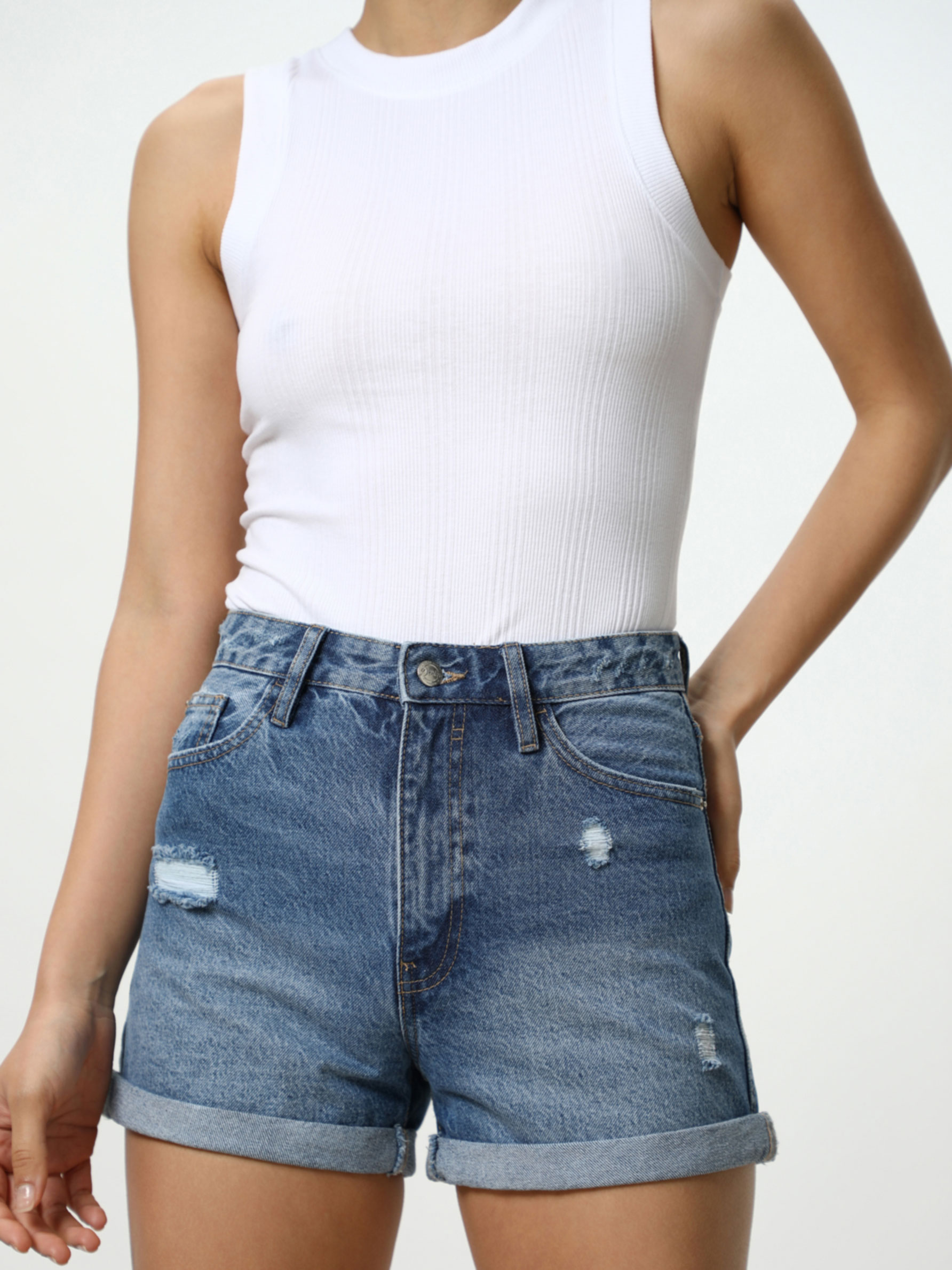Mom fit denim shorts - Shorts - JEANS 