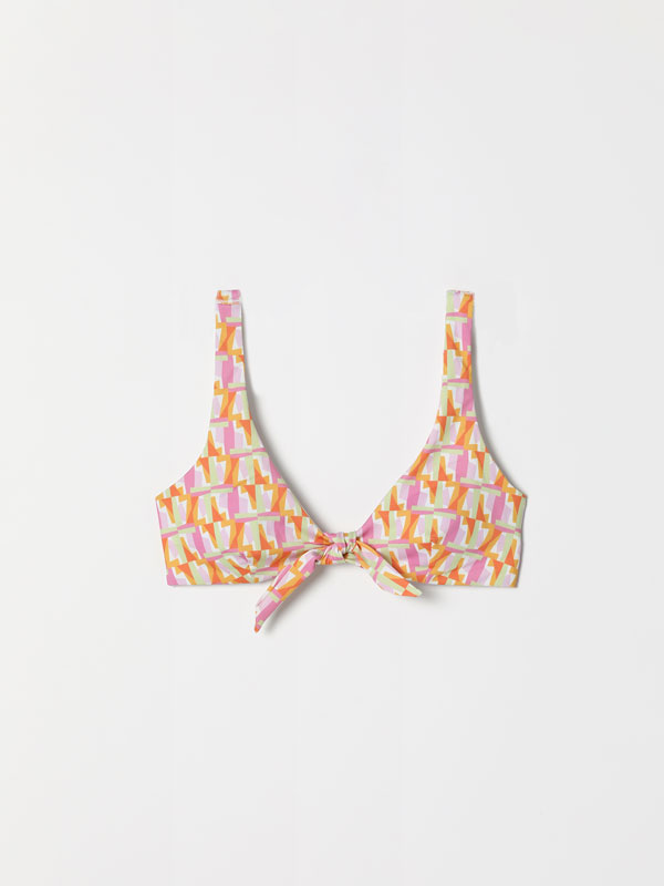 Bikini top with knot detail