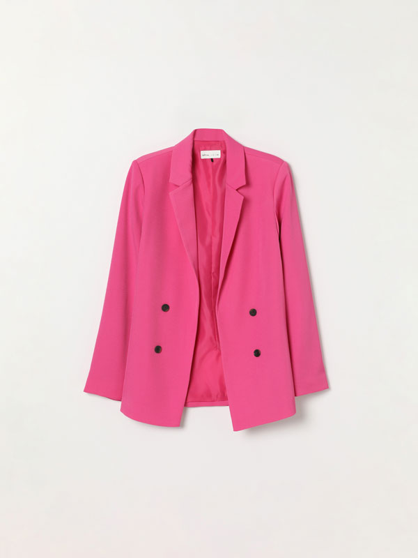 Blazer básica con doble botonadura - CHAQUETAS - TODA LA COLECCIÓN - MUJER  - | Lefties ESPAÑA