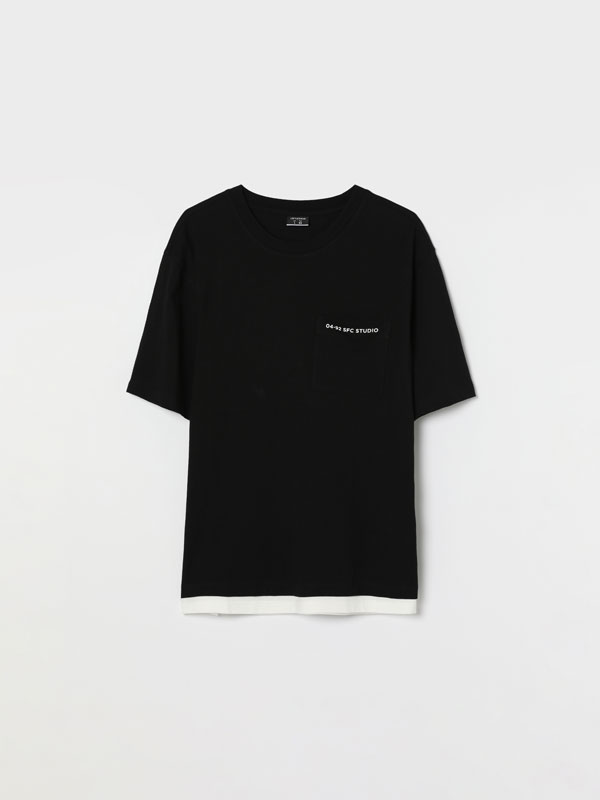 T-shirt with double-layer hem