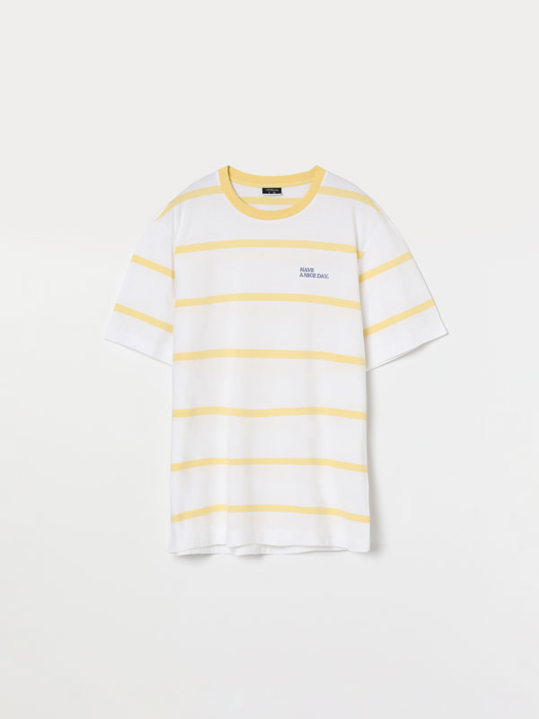Thin stripe printed T-shirt