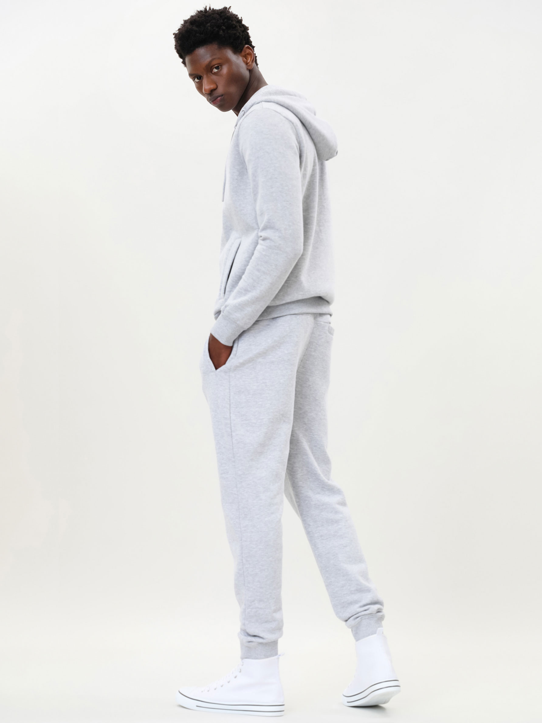 grey marl basic joggers