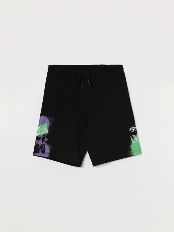Printed jogging Bermuda shorts