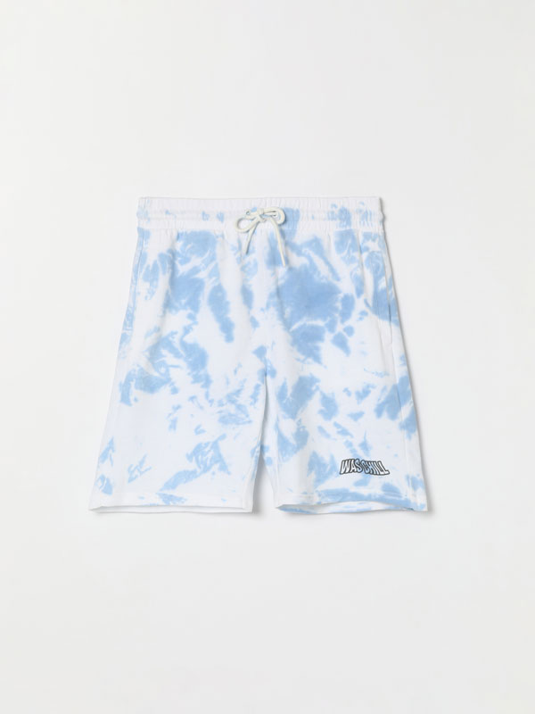 Tie-dye jogging Bermuda shorts